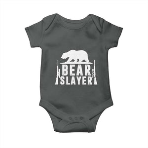 Bear Slayer Baby Onesie Hunting Season Gift TS12 Dark Heather Print Your Wear