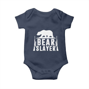 Bear Slayer Baby Onesie Hunting Season Gift TS12 Navy Print Your Wear