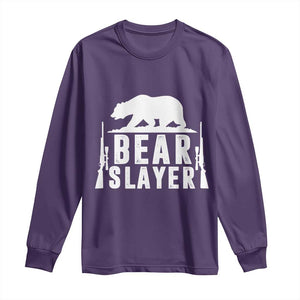Bear Slayer Long Sleeve Shirt Hunting Season Gift TS12 Purple Print Your Wear