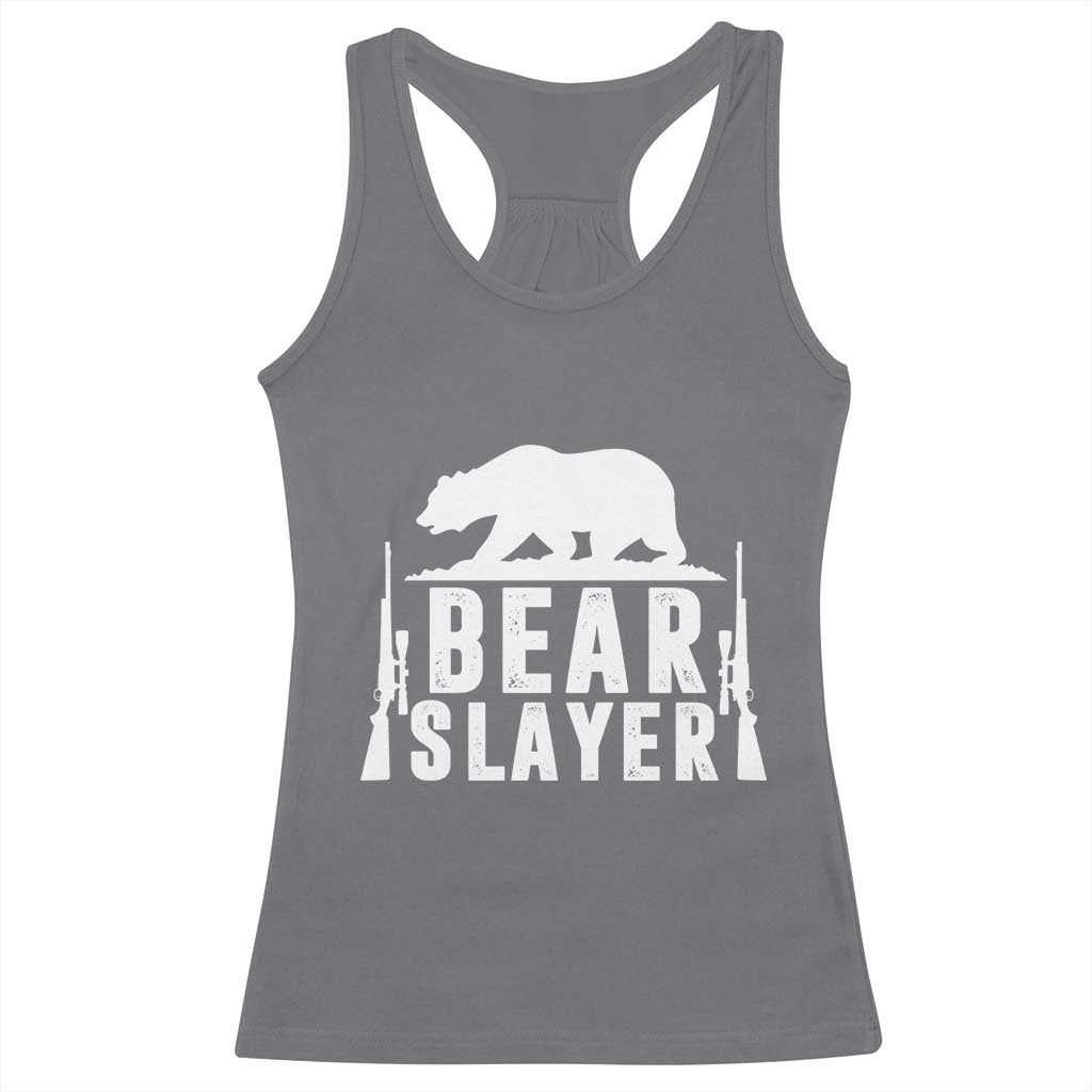 Bear Slayer Racerback Tank Top Hunting Season Gift TS12 Charcoal Print Your Wear