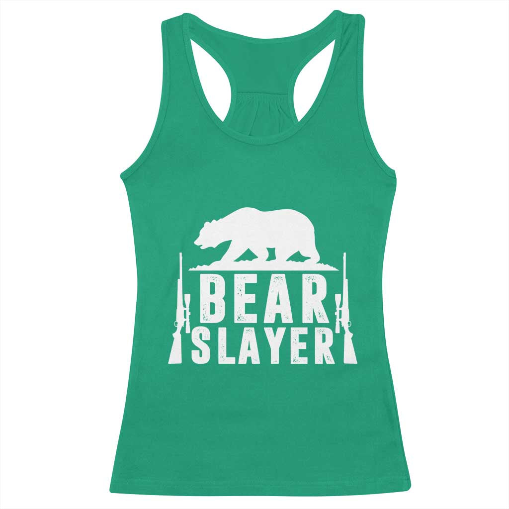 Bear Slayer Racerback Tank Top Hunting Season Gift TS12 Irish Green Print Your Wear
