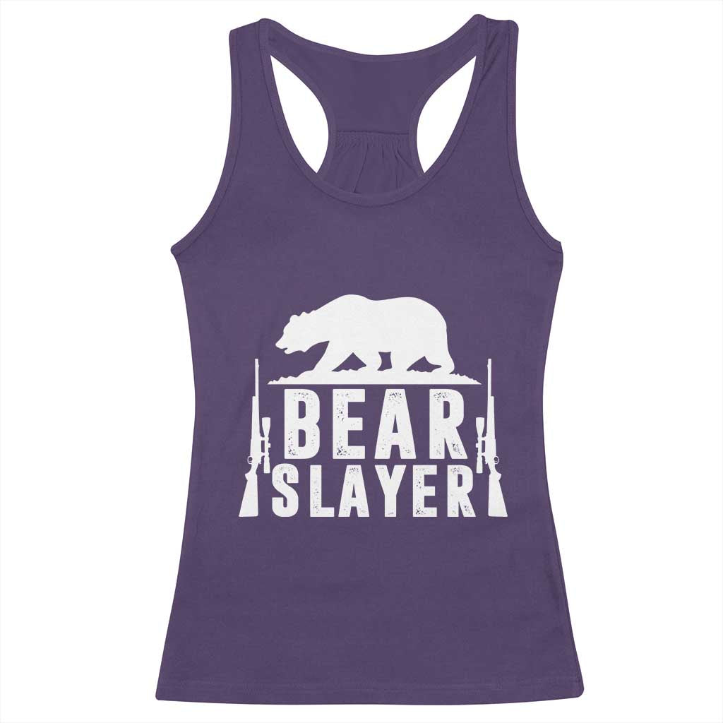 Bear Slayer Racerback Tank Top Hunting Season Gift TS12 Purple Print Your Wear