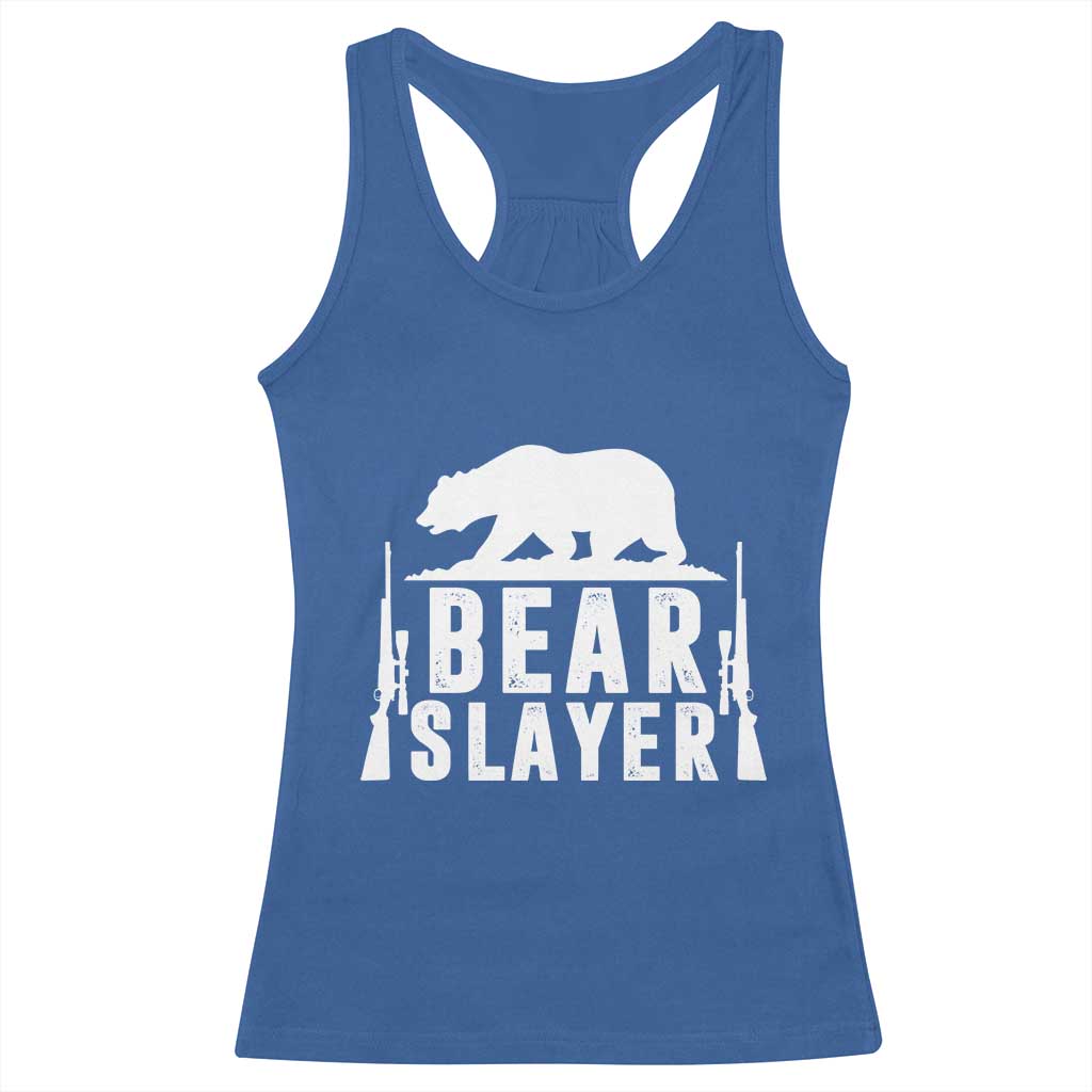 Bear Slayer Racerback Tank Top Hunting Season Gift TS12 Royal Blue Print Your Wear