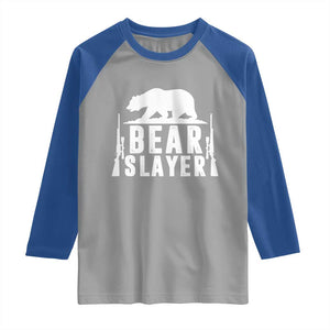 Bear Slayer Raglan Shirt Hunting Season Gift TS12 Sport Gray Royal Print Your Wear