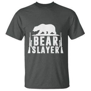 Bear Slayer T Shirt Hunting Season Gift TS12 Dark Heather Print Your Wear