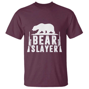 Bear Slayer T Shirt Hunting Season Gift TS12 Maroon Print Your Wear