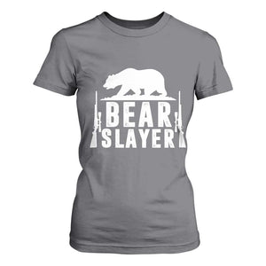 Bear Slayer T Shirt For Women Hunting Season Gift TS12 Charcoal Print Your Wear