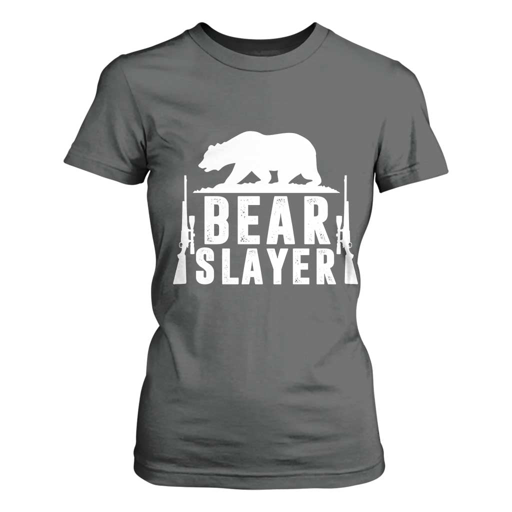 Bear Slayer T Shirt For Women Hunting Season Gift TS12 Dark Heather Print Your Wear