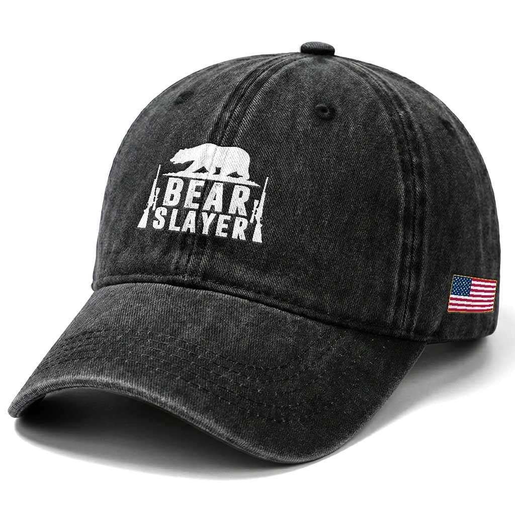 Bear Slayer Washed Cotton Baseball Cap Hunting Season Gift TS12 Print Your Wear