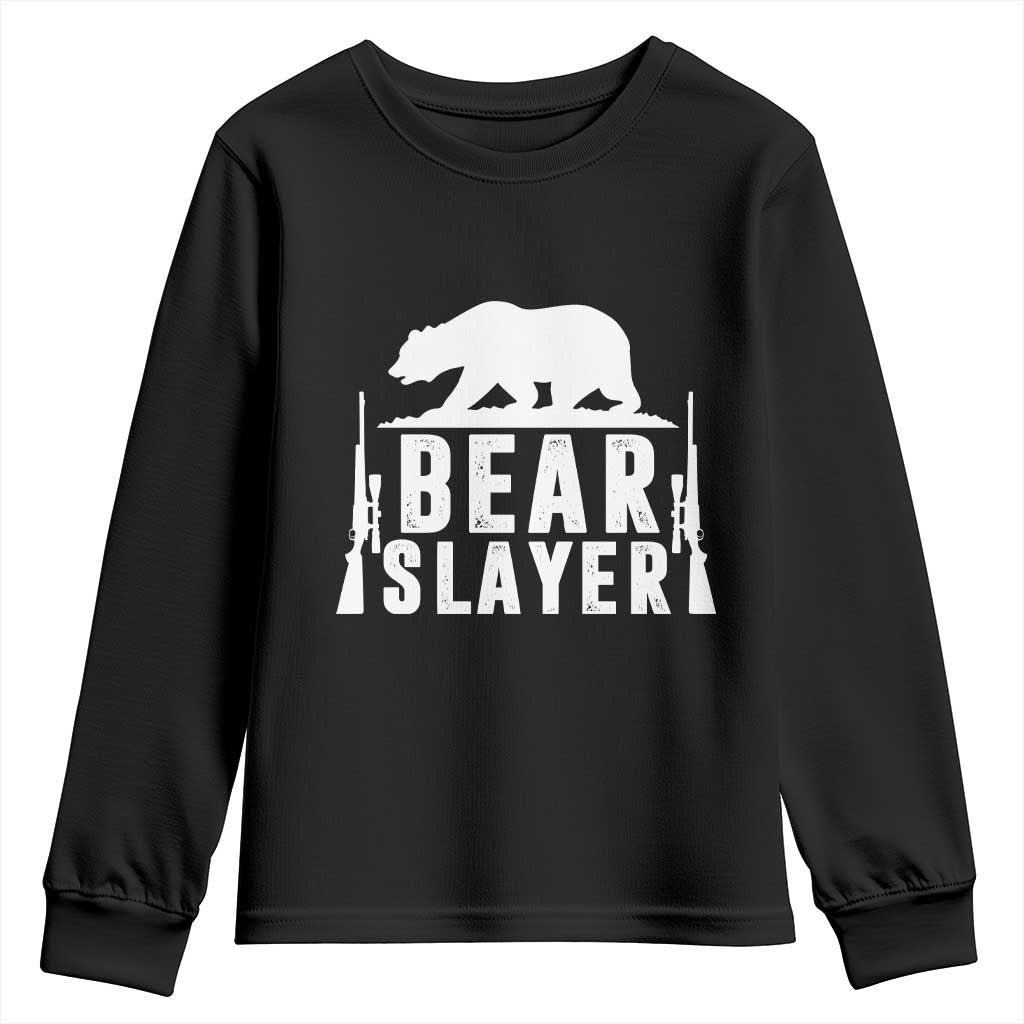 Bear Slayer Youth Sweatshirt Hunting Season Gift TS12 Black Print Your Wear