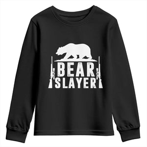 Bear Slayer Youth Sweatshirt Hunting Season Gift TS12 Black Print Your Wear