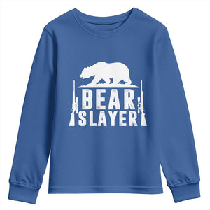 Bear Slayer Youth Sweatshirt Hunting Season Gift TS12 Royal Blue Print Your Wear