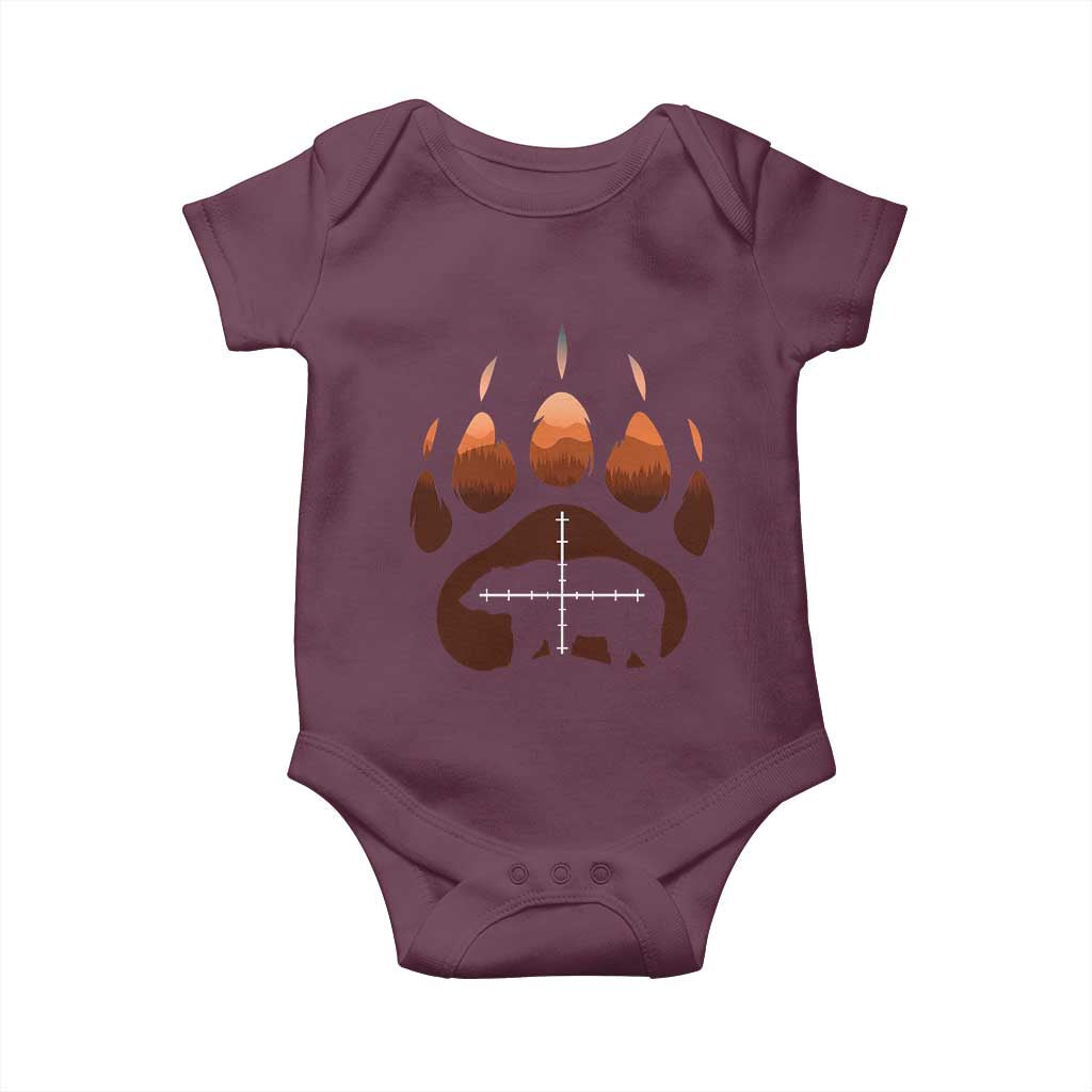 Big Game Bear Hunting Season Baby Onesie Funny Hunter Gift TS12 Maroon Print Your Wear