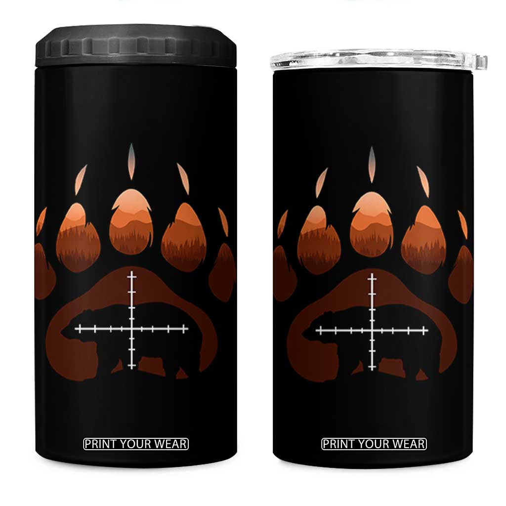 Big Game Bear Hunting Season 4 in 1 Can Cooler Tumbler Funny Hunter Gift TS12 One Size: 16 oz Black Print Your Wear