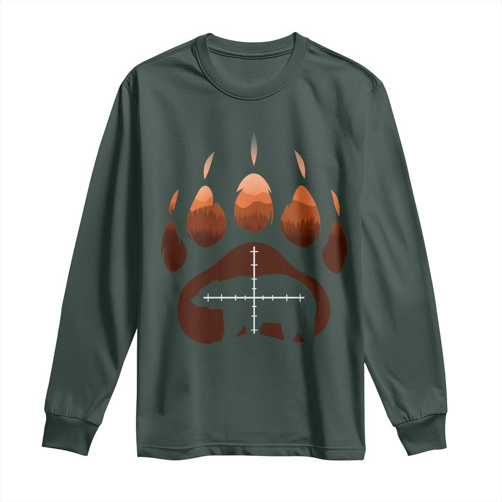 Big Game Bear Hunting Season Long Sleeve Shirt Funny Hunter Gift TS12 Dark Forest Green Print Your Wear