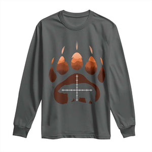 Big Game Bear Hunting Season Long Sleeve Shirt Funny Hunter Gift TS12 Dark Heather Print Your Wear