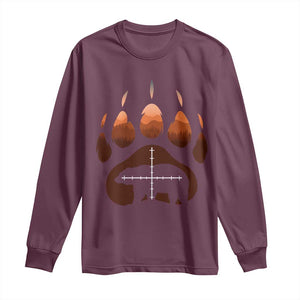 Big Game Bear Hunting Season Long Sleeve Shirt Funny Hunter Gift TS12 Maroon Print Your Wear
