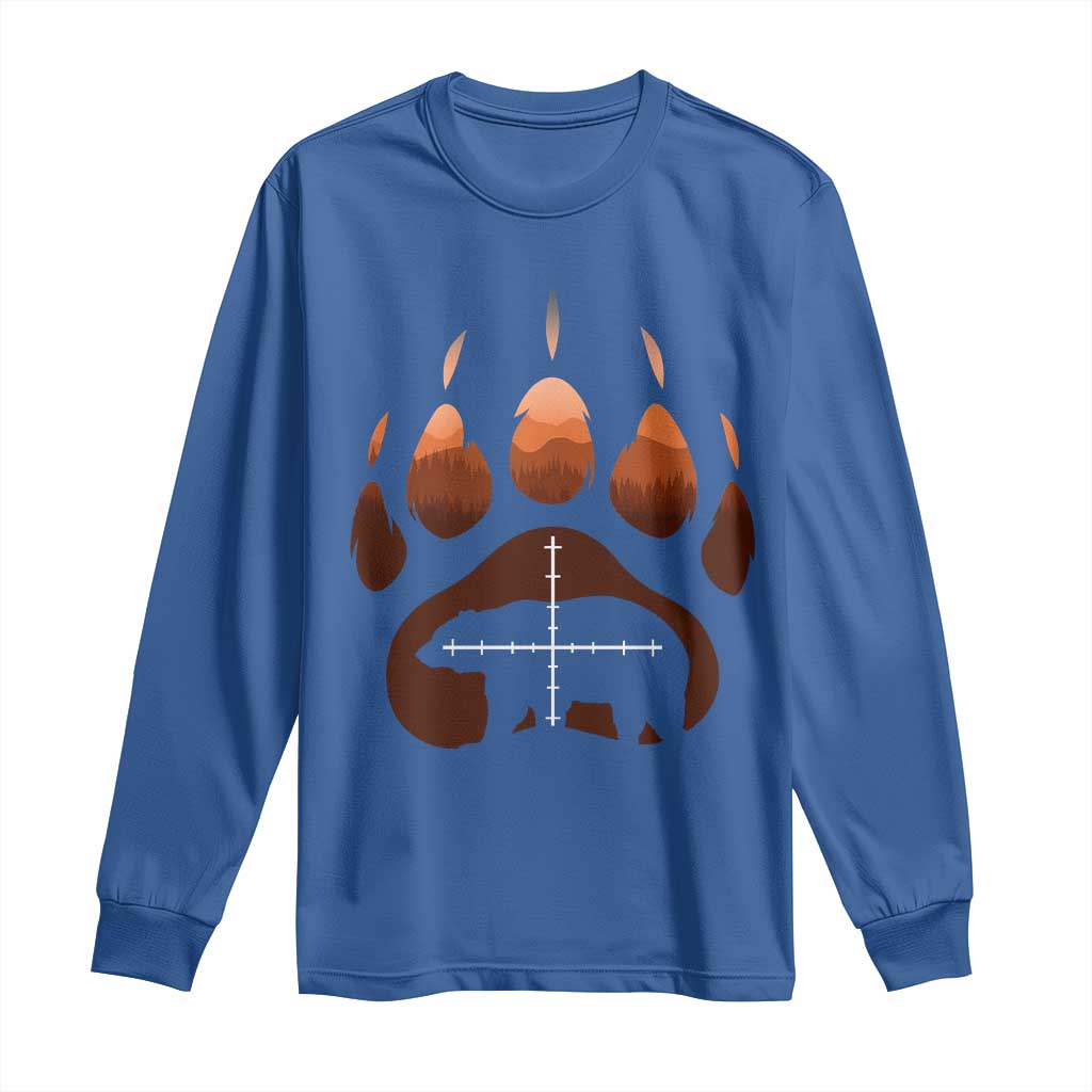 Big Game Bear Hunting Season Long Sleeve Shirt Funny Hunter Gift TS12 Royal Blue Print Your Wear