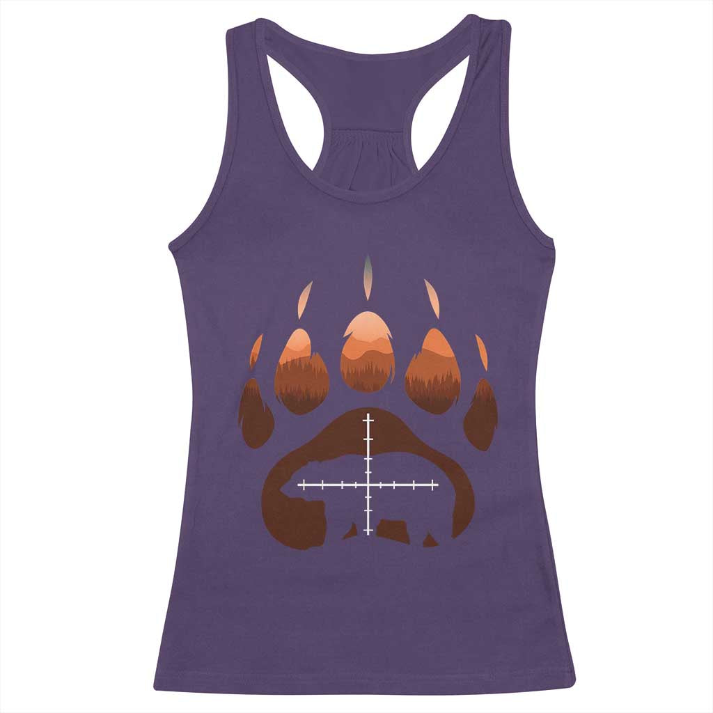 Big Game Bear Hunting Season Racerback Tank Top Funny Hunter Gift TS12 Purple Print Your Wear
