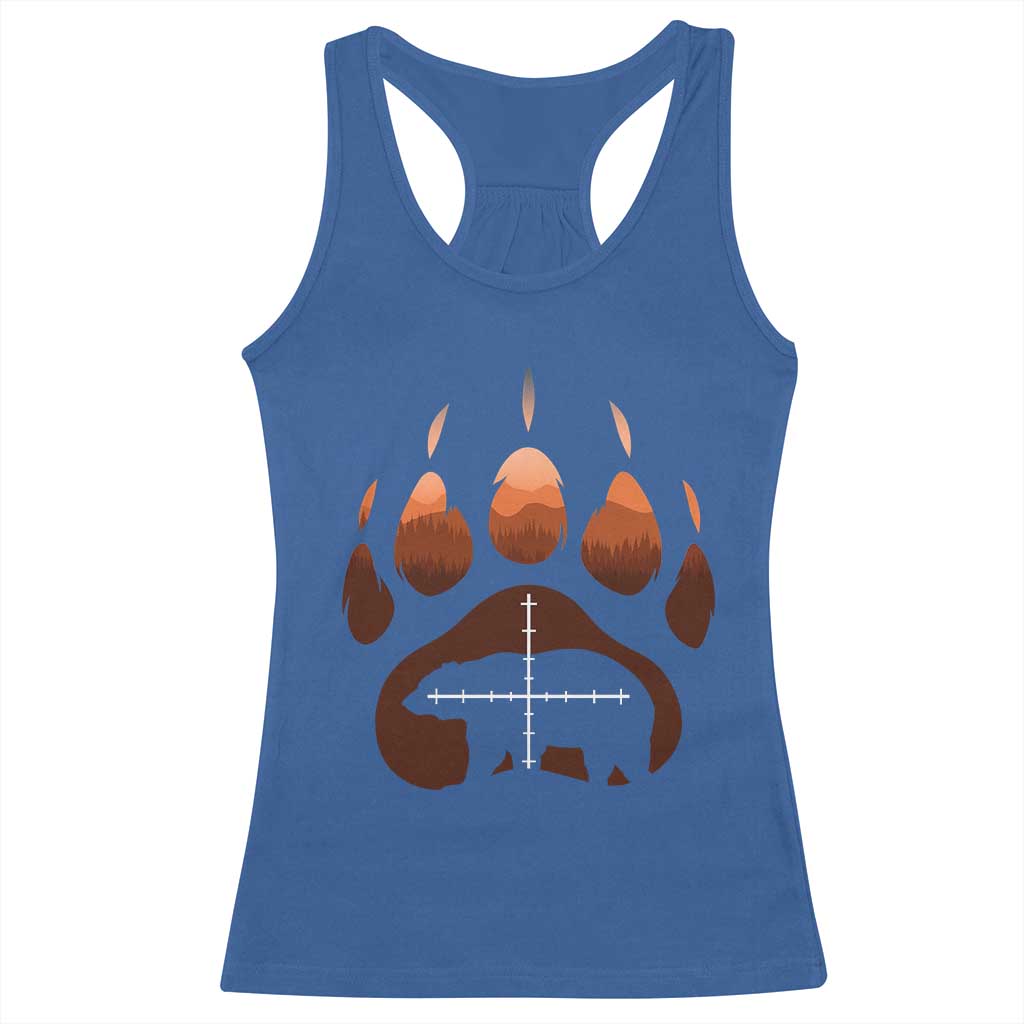 Big Game Bear Hunting Season Racerback Tank Top Funny Hunter Gift TS12 Royal Blue Print Your Wear