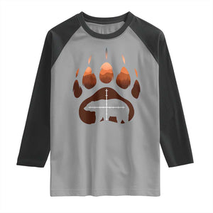 Big Game Bear Hunting Season Raglan Shirt Funny Hunter Gift TS12 Sport Gray Black Print Your Wear