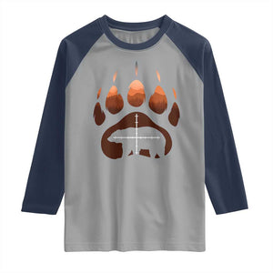 Big Game Bear Hunting Season Raglan Shirt Funny Hunter Gift TS12 Sport Gray Navy Print Your Wear