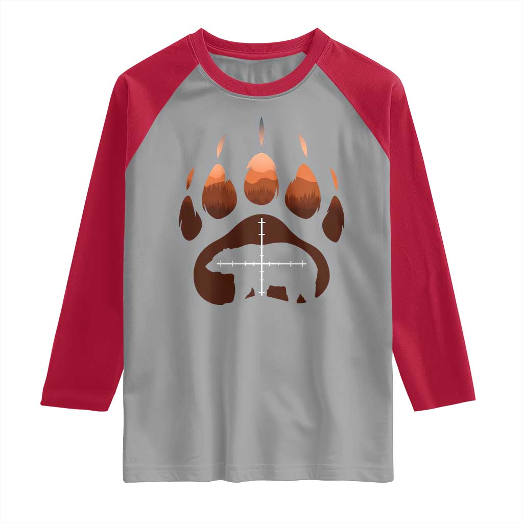 Big Game Bear Hunting Season Raglan Shirt Funny Hunter Gift TS12 Sport Gray Red Print Your Wear