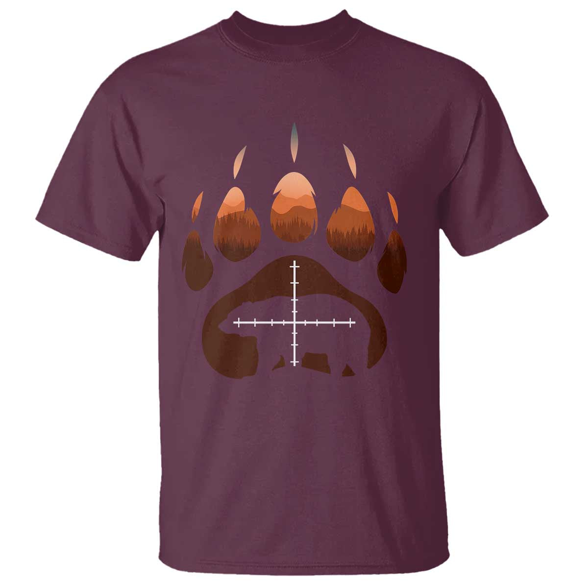 Big Game Bear Hunting Season T Shirt Funny Hunter Gift TS12 Maroon Print Your Wear