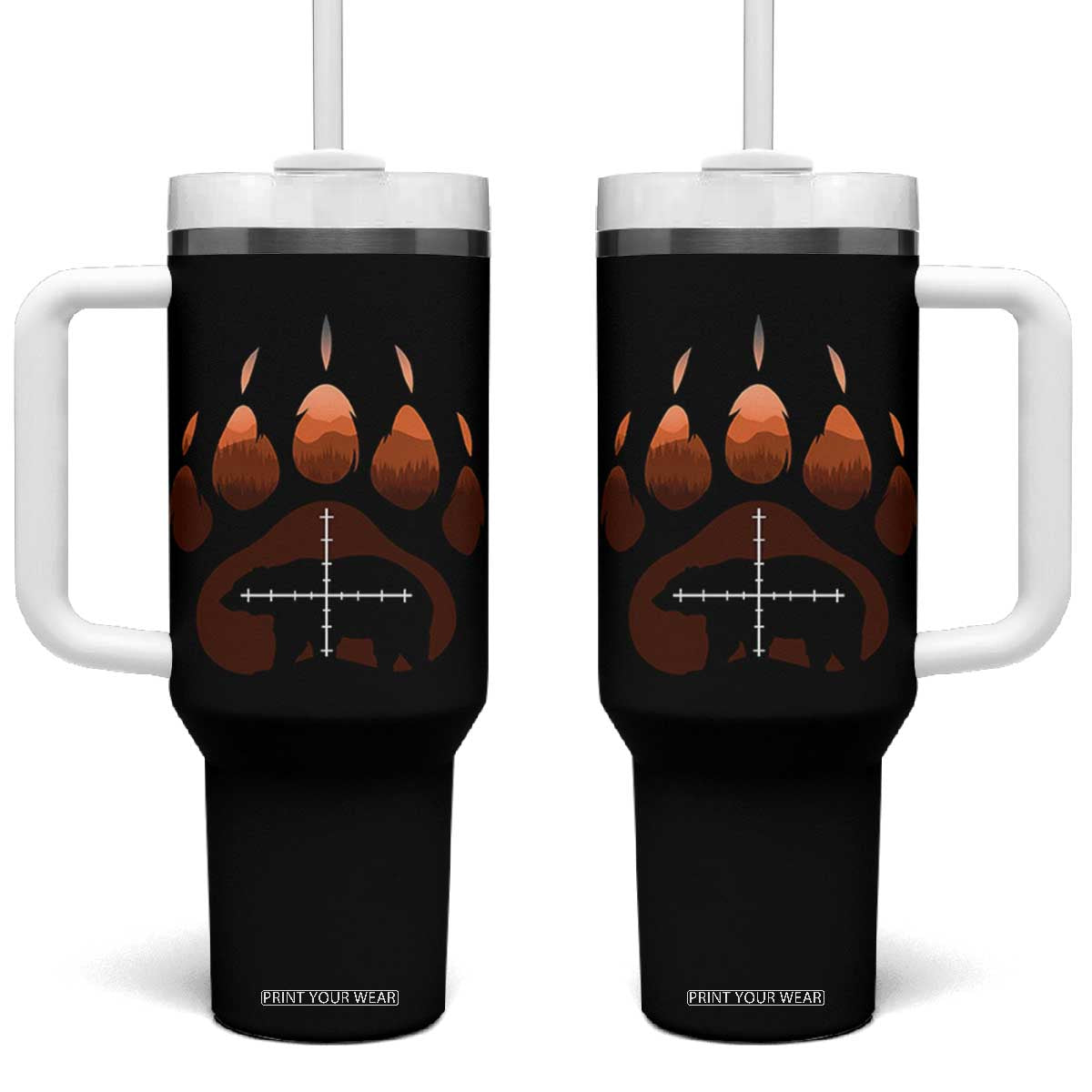 Big Game Bear Hunting Season Tumbler With Handle Funny Hunter Gift TS12 One Size: 40 oz Black Print Your Wear