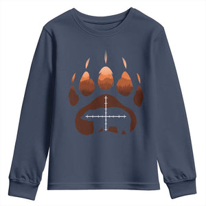 Big Game Bear Hunting Season Youth Sweatshirt Funny Hunter Gift TS12 Navy Print Your Wear
