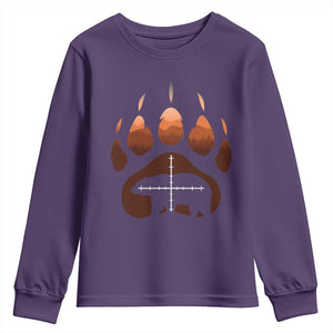 Big Game Bear Hunting Season Youth Sweatshirt Funny Hunter Gift TS12 Purple Print Your Wear