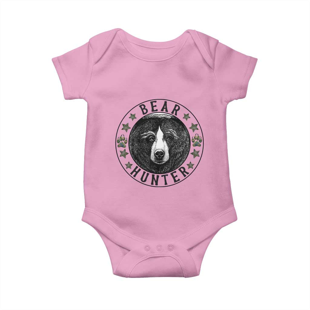 Bear Hunter Baby Onesie Funny Hunting Season Gift TS12 Light Pink Print Your Wear