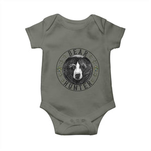 Bear Hunter Baby Onesie Funny Hunting Season Gift TS12 Military Green Print Your Wear