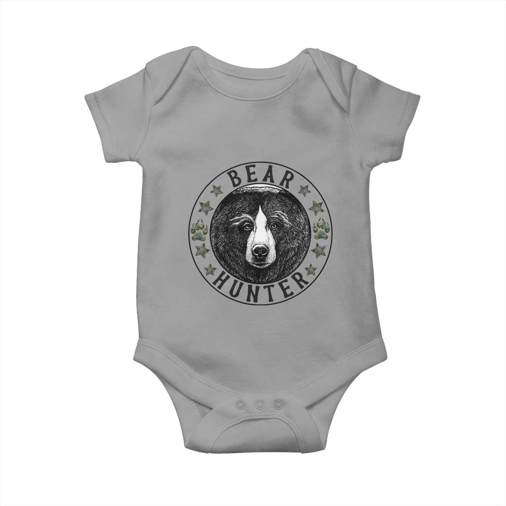 Bear Hunter Baby Onesie Funny Hunting Season Gift TS12 Sport Gray Print Your Wear