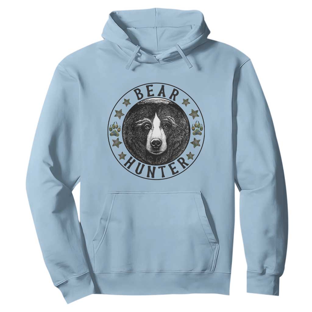Bear Hunter Hoodie Funny Hunting Season Gift TS12 Light Blue Print Your Wear