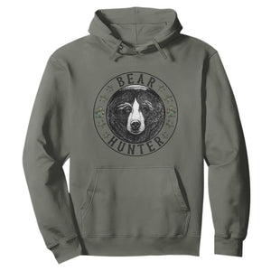 Bear Hunter Hoodie Funny Hunting Season Gift TS12 Military Green Print Your Wear