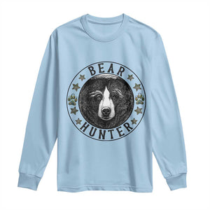 Bear Hunter Long Sleeve Shirt Funny Hunting Season Gift TS12 Light Blue Print Your Wear