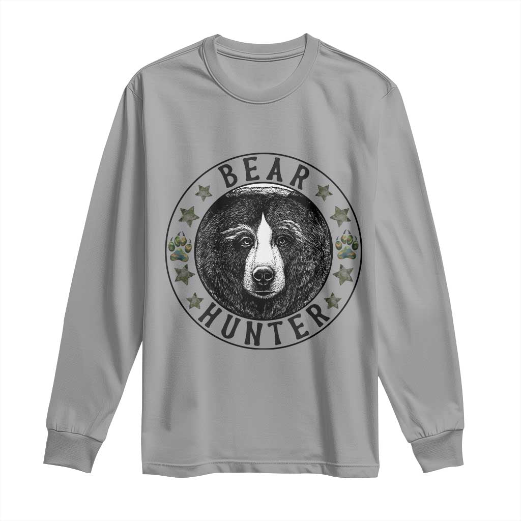 Bear Hunter Long Sleeve Shirt Funny Hunting Season Gift TS12 Sport Gray Print Your Wear