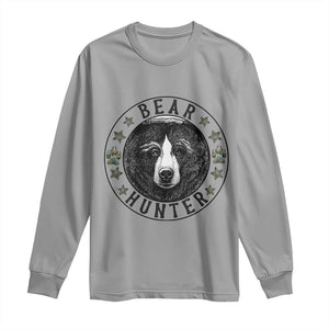 Bear Hunter Long Sleeve Shirt Funny Hunting Season Gift TS12 Sport Gray Print Your Wear