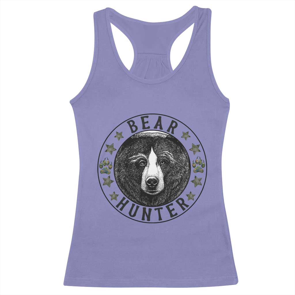 Bear Hunter Racerback Tank Top Funny Hunting Season Gift TS12 Violet Print Your Wear