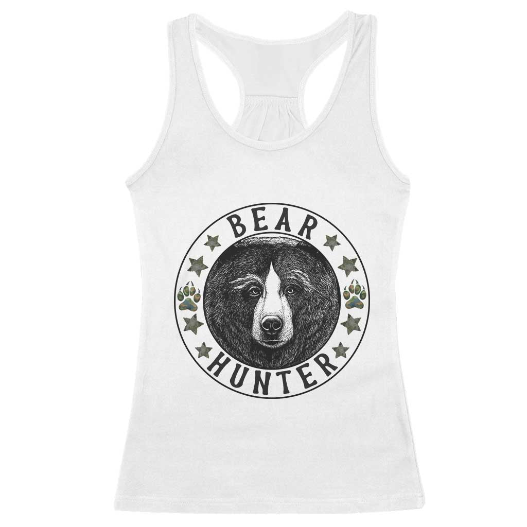 Bear Hunter Racerback Tank Top Funny Hunting Season Gift - Print Your Wear