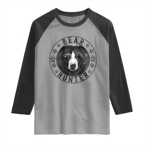 Bear Hunter Raglan Shirt Funny Hunting Season Gift TS12 Sport Gray Black Print Your Wear