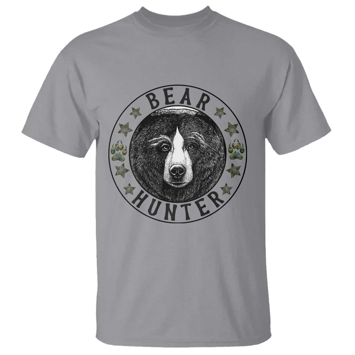 Bear Hunter T Shirt Funny Hunting Season Gift TS12 Sport Gray Print Your Wear