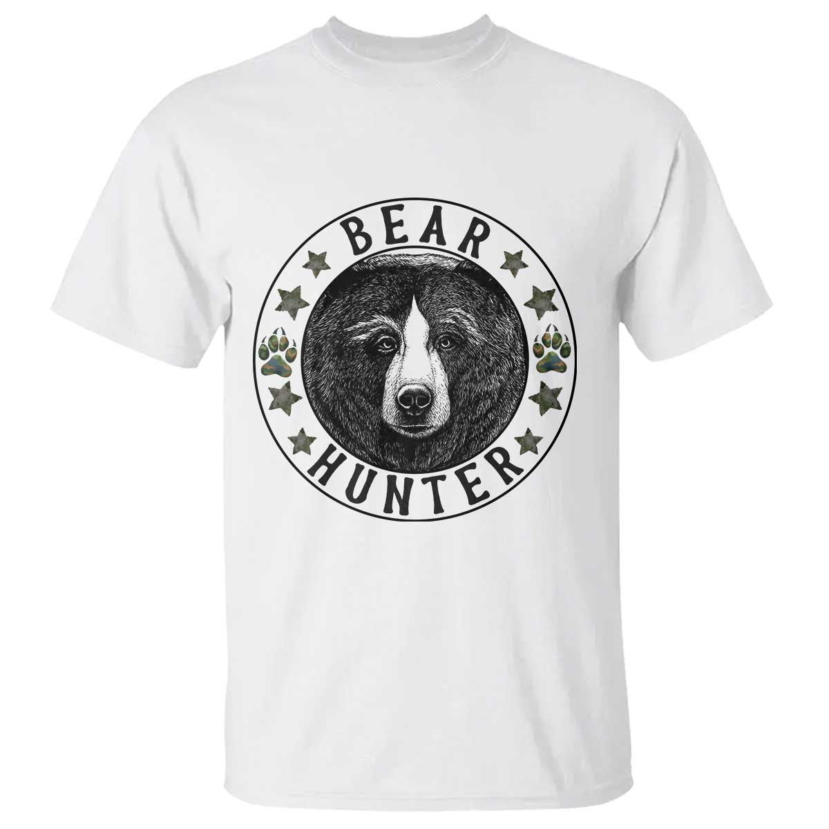 Bear Hunter T Shirt Funny Hunting Season Gift TS12 White Print Your Wear