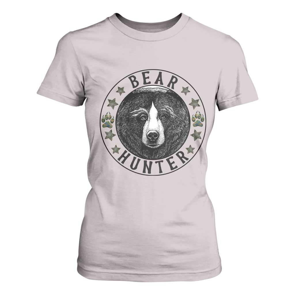 Bear Hunter T Shirt For Women Funny Hunting Season Gift TS12 Ice Gray Print Your Wear