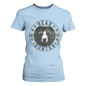 Bear Hunter T Shirt For Women Funny Hunting Season Gift TS12 Light Blue Print Your Wear