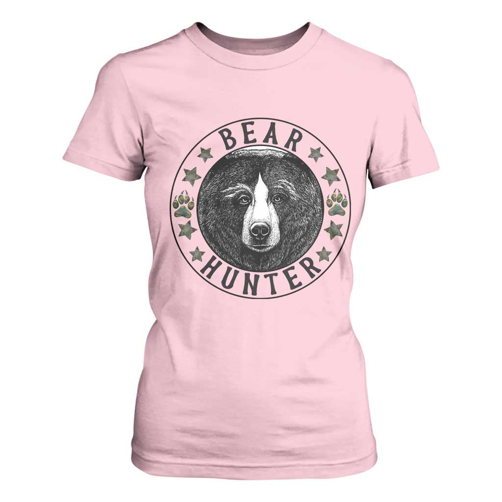 Bear Hunter T Shirt For Women Funny Hunting Season Gift TS12 Light Pink Print Your Wear