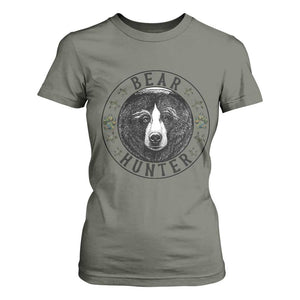 Bear Hunter T Shirt For Women Funny Hunting Season Gift TS12 Military Green Print Your Wear
