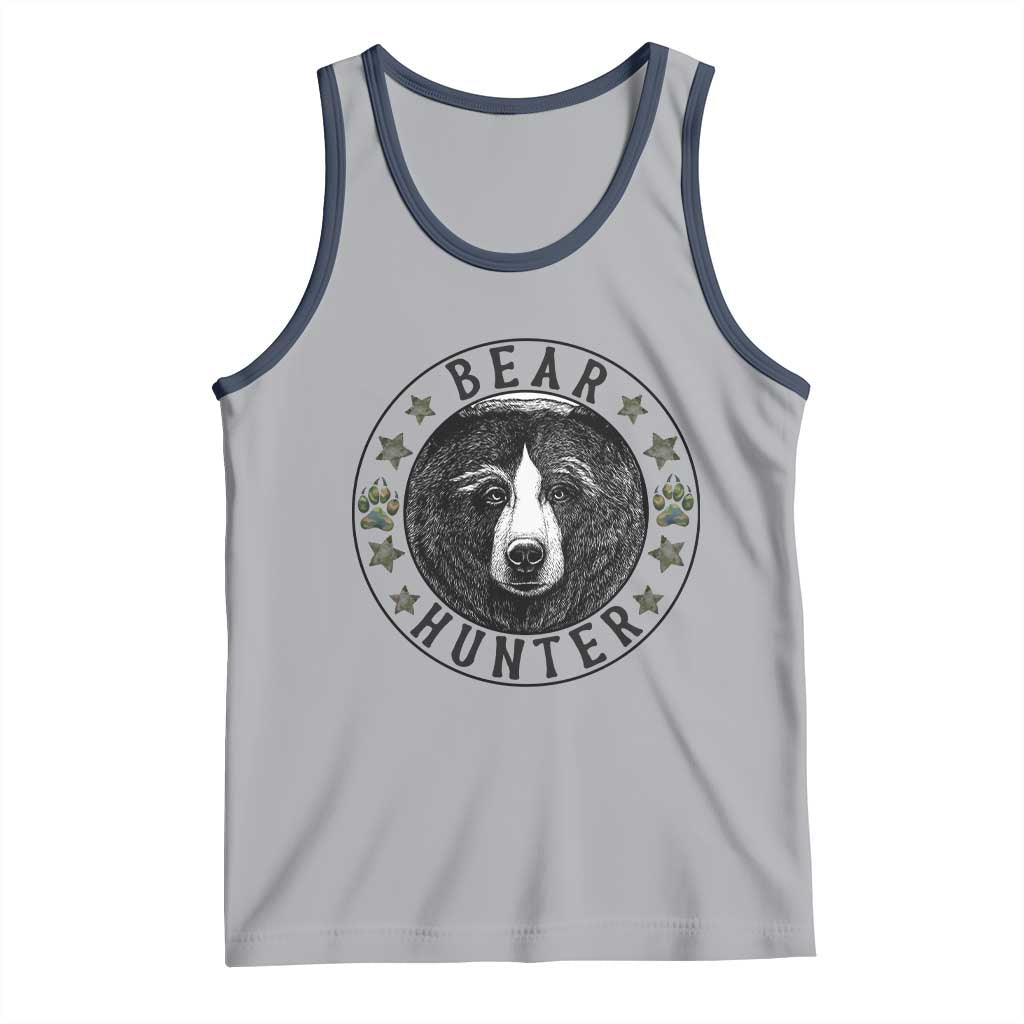 Bear Hunter Tank Top Funny Hunting Season Gift TS12 Athletic Heather Navy Print Your Wear