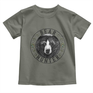 Bear Hunter Toddler T Shirt Funny Hunting Season Gift TS12 Military Green Print Your Wear